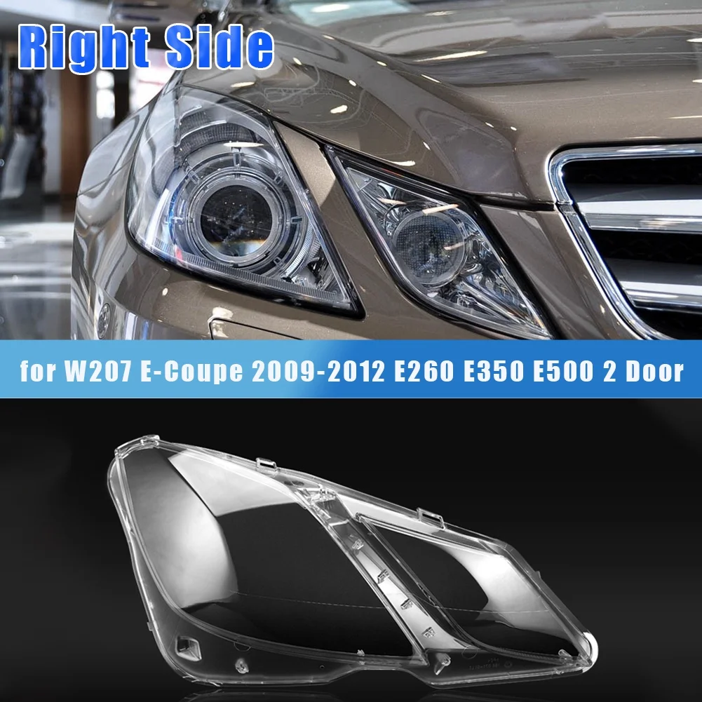 Prawa strona RH dla Mercedes Benz W207 e-coupe 2009-2012 soczewki reflektorów pokrywa reflektor Shade Shell reflektor Gl pokrywa