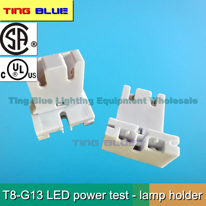 ฐานหลอดทดลอง T8LED (2ชิ้น) ที่ยึดโคมไฟทดสอบ G13ที่ยึดมุมปลั๊กอินที่ยึดโคมไฟฐานทดสอบไฟฟ้าปลั๊กอิน600V