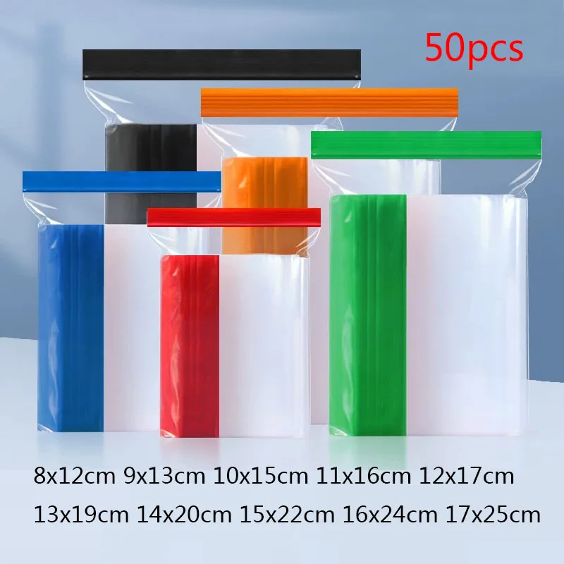 

50PCS Small Zip Lock Sealing Bags Reclosable Transparent Plastic Bag Vacuum Storage Bag Clear Bags Ziplock Food Storage Zip Bag