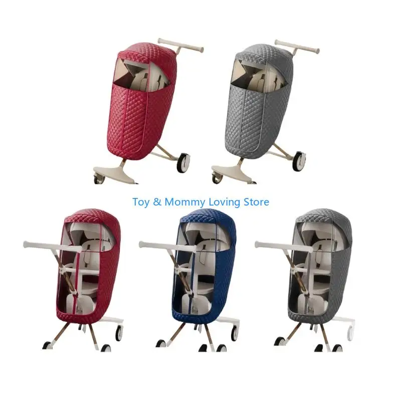 

Y1QF Windproof Rain Cover For Baby Strollers Clear View Panel Sunshades And Secure Hook For Season Protections