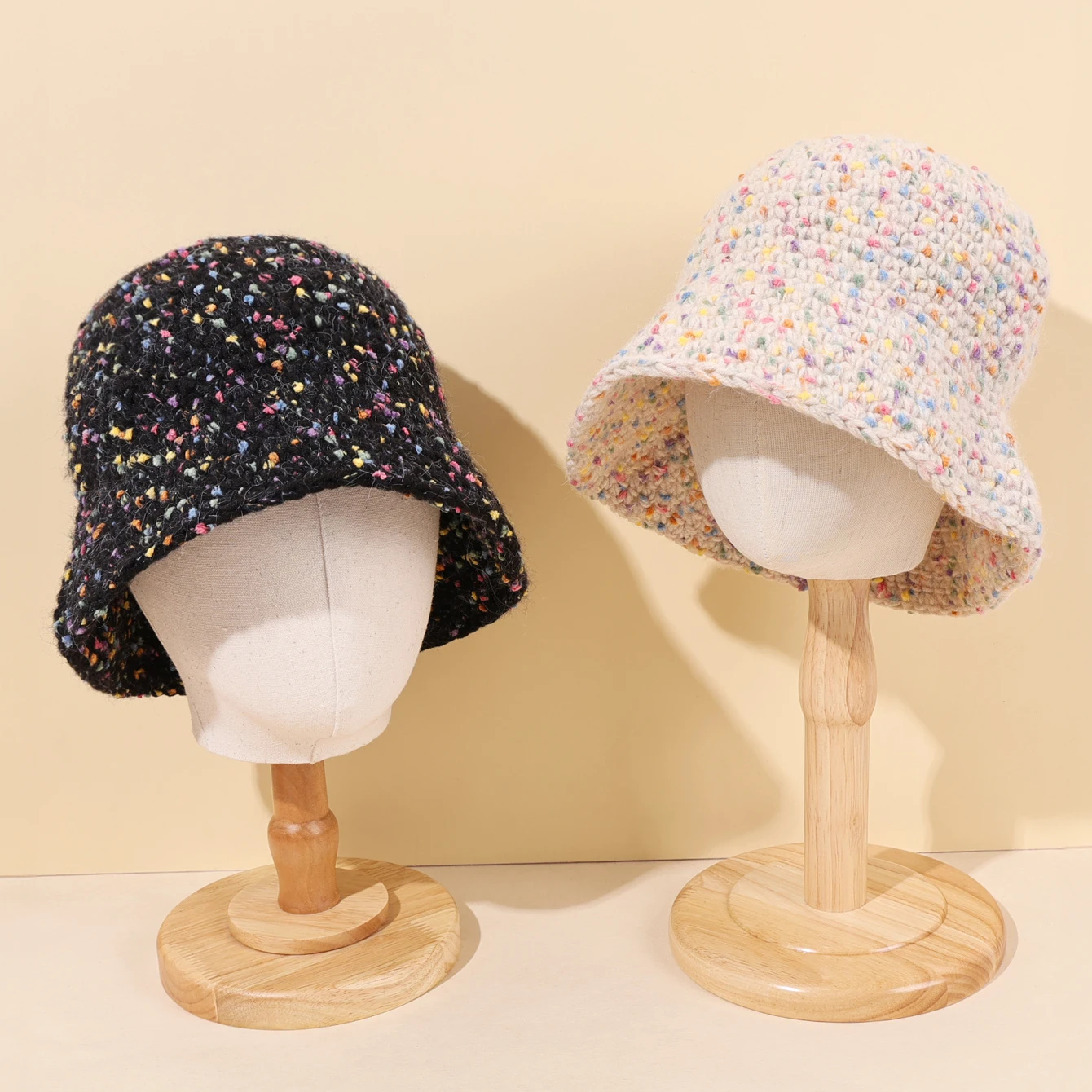 1 قطعة الخريف الشتاء الكورية الموضوع محبوك حوض قبعة المرأة بسيطة عادية عادي الدافئة سدادات حماية الأذن و يندبروف الصوف قبعة بحافة #1