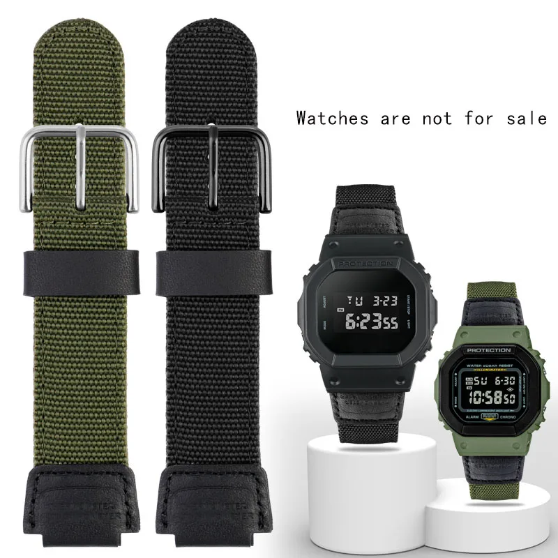 For Casio DW5600 GW-5000 5035 GW-M5610 GM-110 GA110 GA-120 G-SHOCK GW-B5600 GA-2100 Modified Canvas Nylon Watch Strap 16mm 18mm