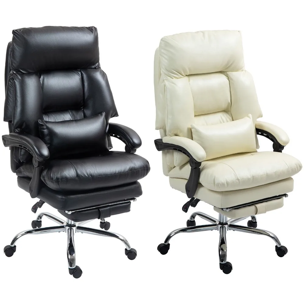 

Overstuffed Office Chair, Reclining Computer Chair with Foot Rest