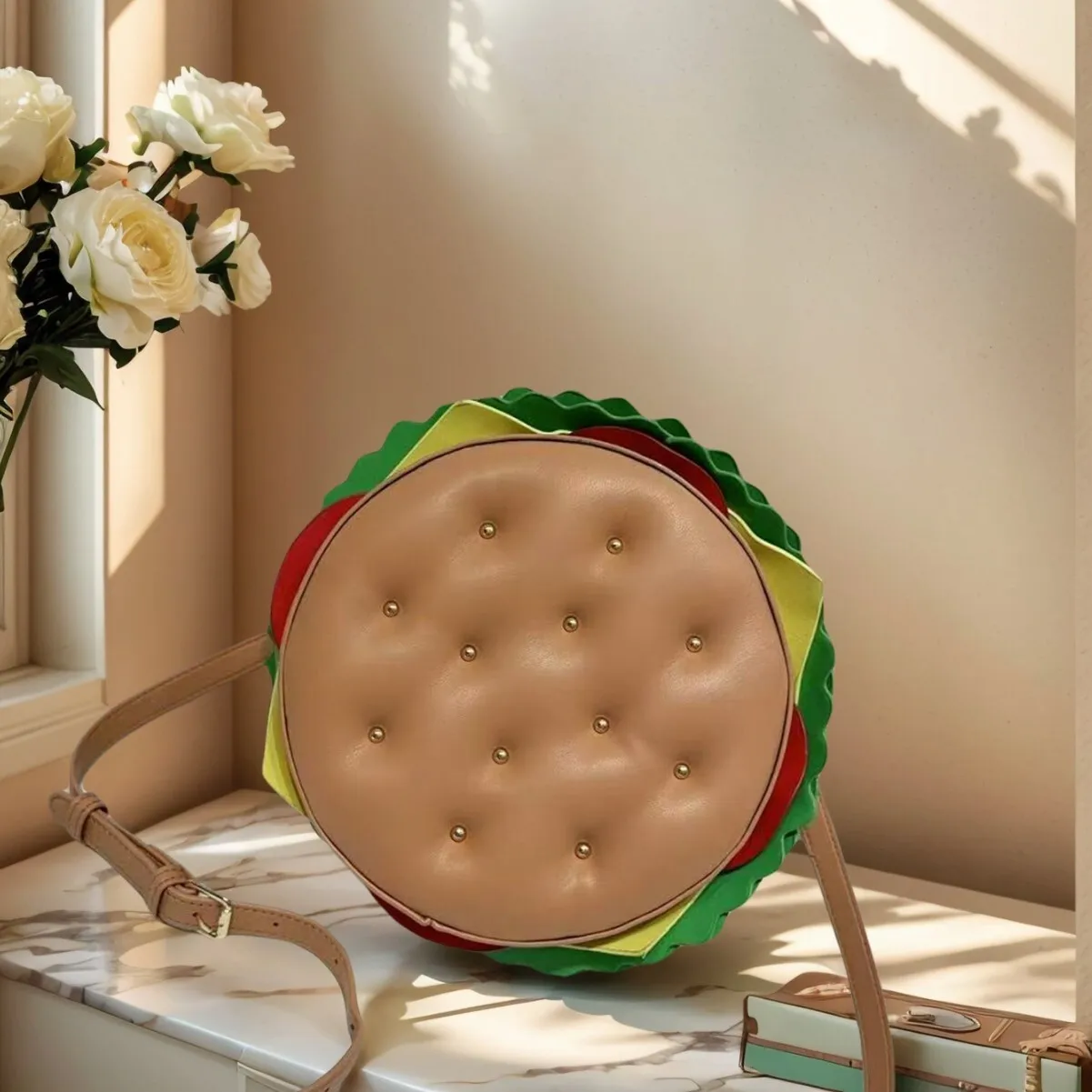 

Cute Creative Women's Shoulder Bag Sandwich Hamburger Shape Irregular Crossbody Bag