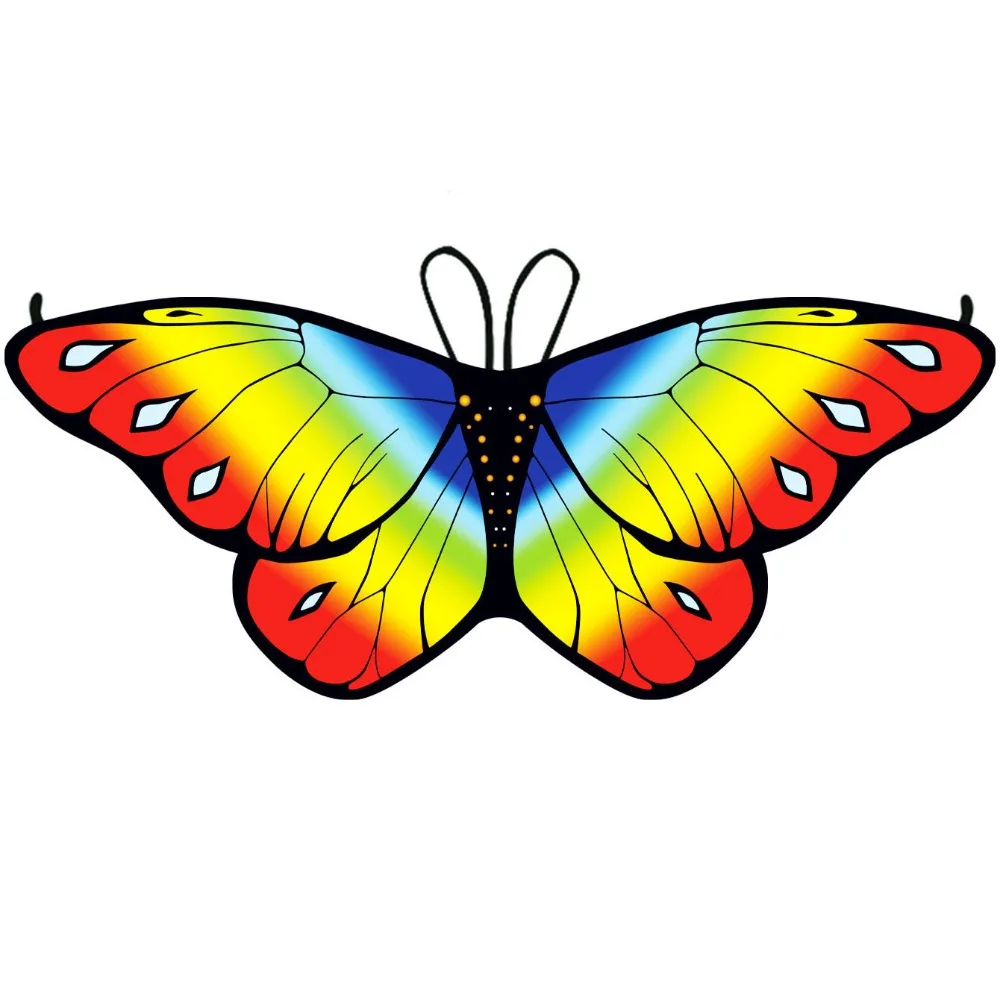 Festival Colorful Butterfly Wings Costume Fancy Dress DIY Decorations Fairy Shawl Cosplay Costume Pixie Cloak Party Accessories