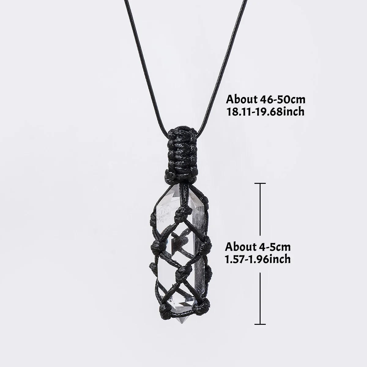 1PC Natural Clear Quartz Double-Terminated Point Pendant, Hexagonal Column, Hand-Polished Raw Crystal, for Gift-Giving