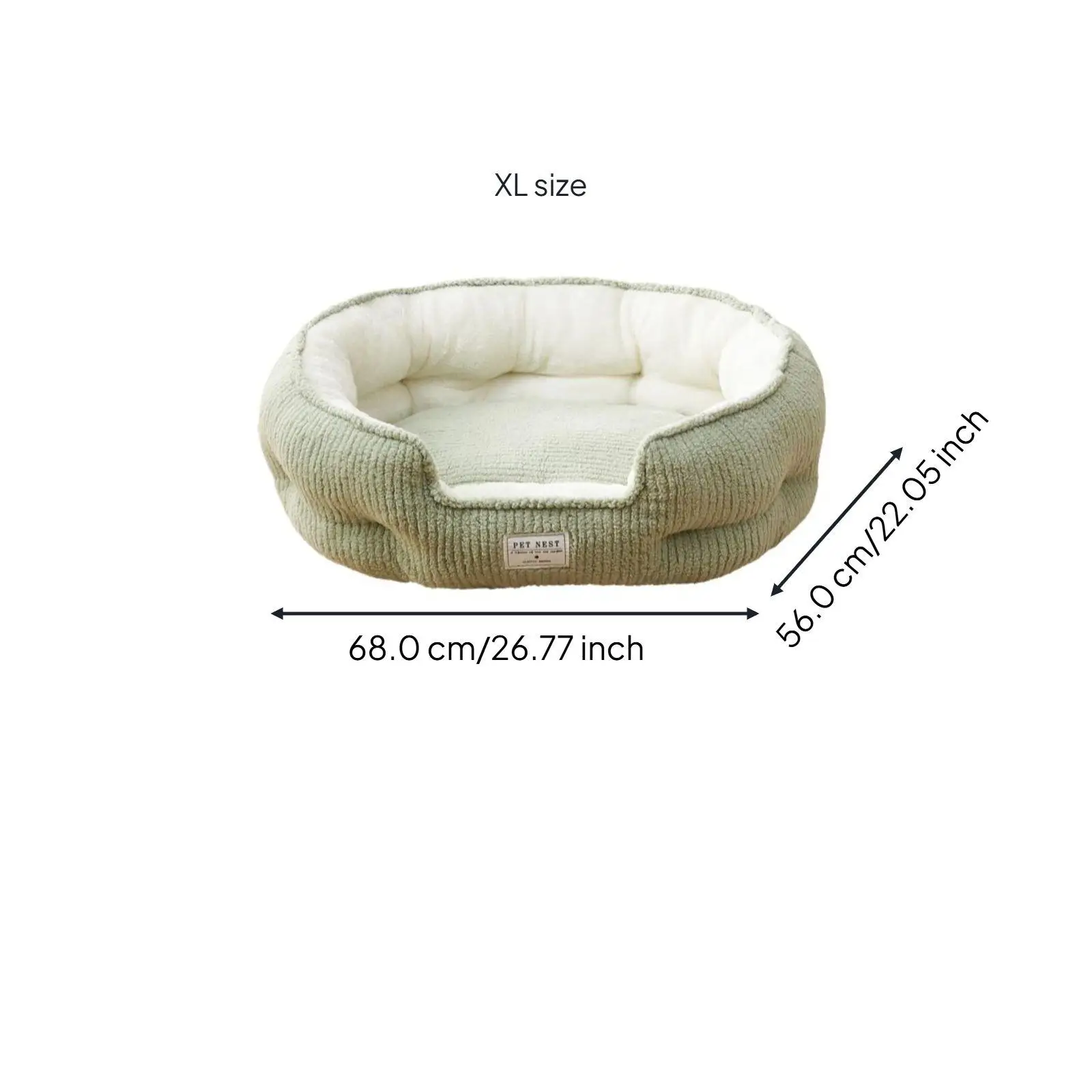 Plush Pet Bed Sofa Cotton Fleece Non-slip Comfy Animal Lounger for Dogs and Cats Indoor Use