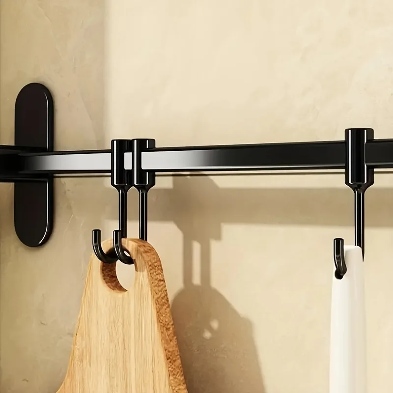 1 Piece Of Kitchen Equipment Storage Rack Such As Pot Lid And Spatula Wall-Mounted Hook Rack Multi-Way Storage For Kitchen Items