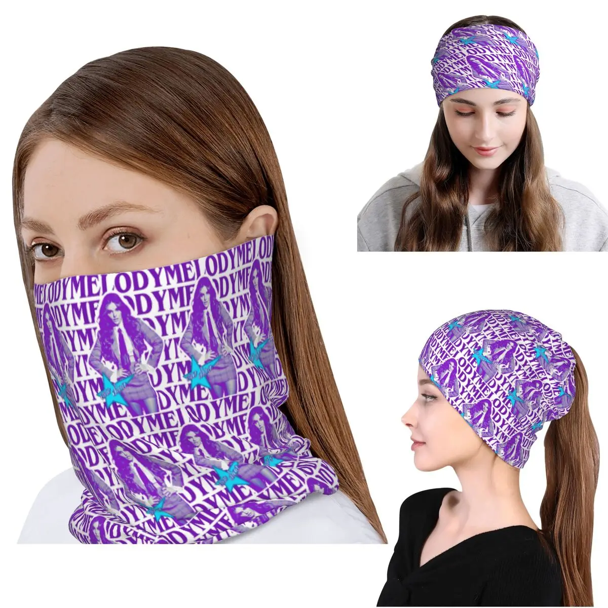 Melody Esa Diva Spain Eurovision Merch Bandana Halstuch, Maske, Schal, Mehrzweck-Gesichtsmaske, Mütze für Männer und Frauen, atmungsaktiv