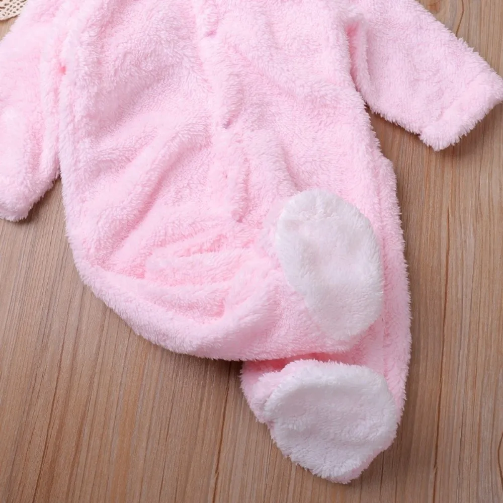 Cute Warm Baby Jumpsuits Long Sleeve 3-6 Months Infant Rompers Hooded Newborn Onesie Newborn