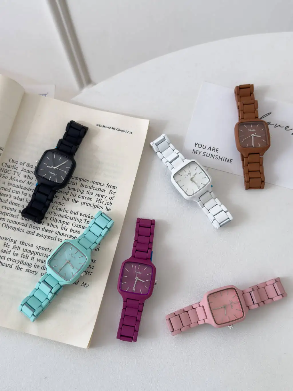 Fashion temperament minimalist luxury Square Color-Block Dial watch for woman ladies' watch quartz watch