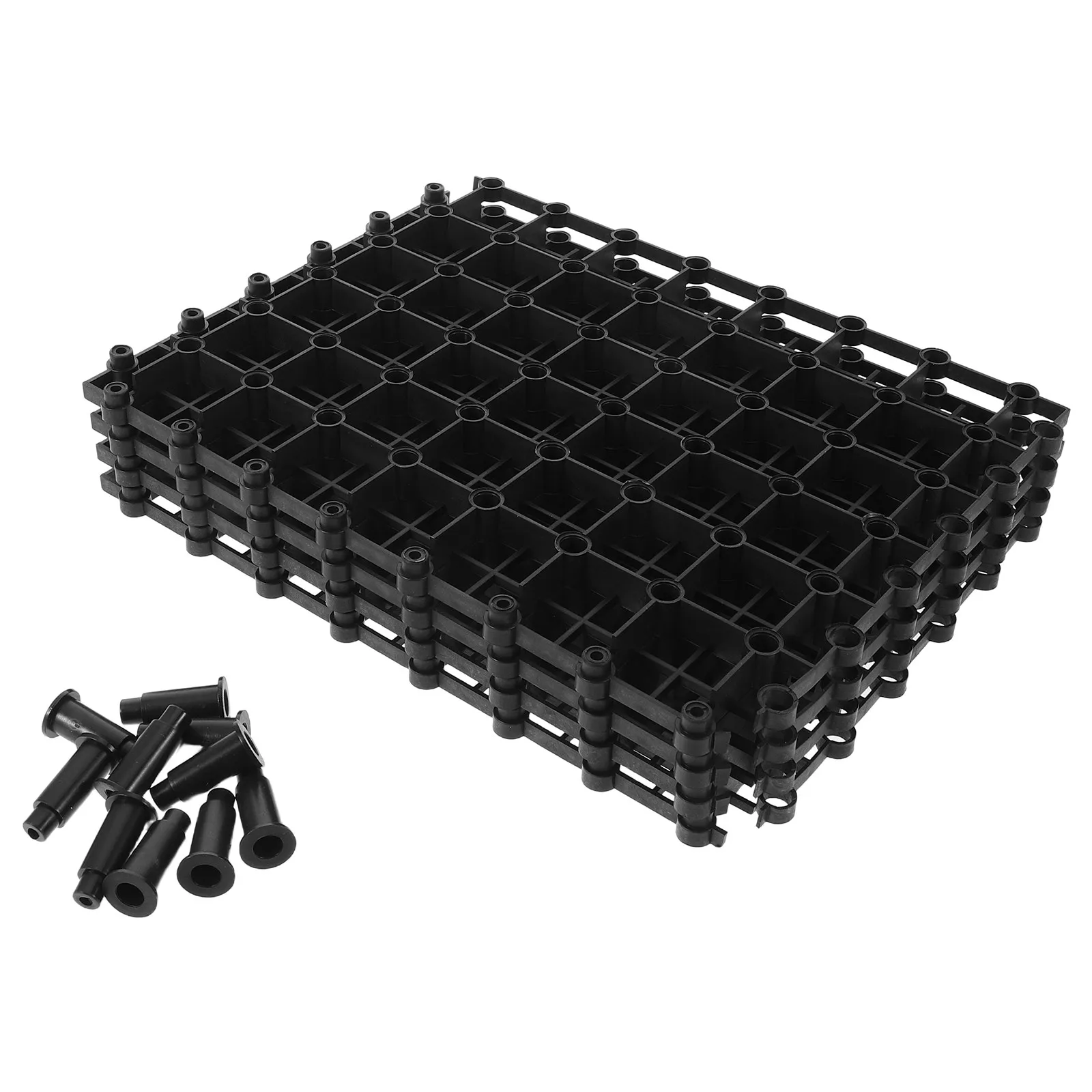 

4Pcs Heavy Duty Modular Fountain Grate Panel 10x7.7x0.4in Pond Reservoir Concealment Grid Garden Water Feature Support