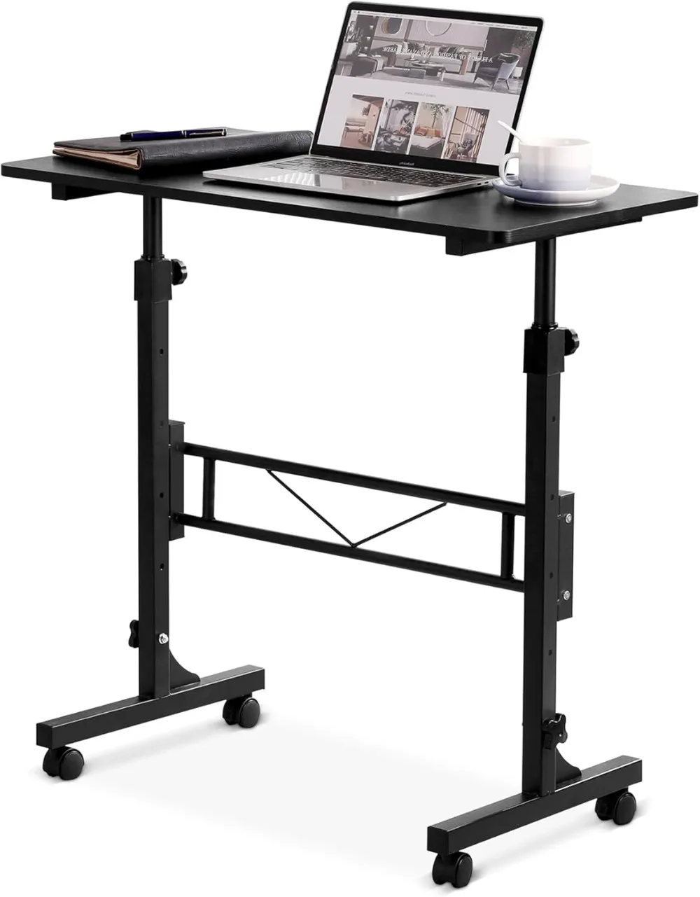 Computer desk  Adjustable Height, Mobile Stand Up Desk with Wheels