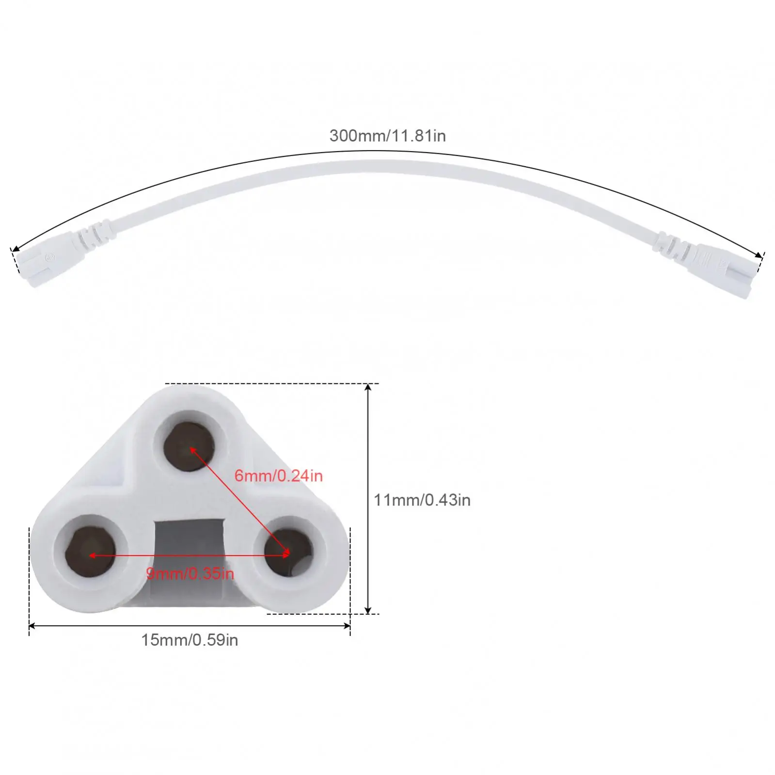 T5 T8 Tubo Lampada LED Collegamento Able Cavo 3Pin Lampada Cavo di collegamento Tubo LED Portalampada Raccordi, T5 T8 Cavo di collegamento