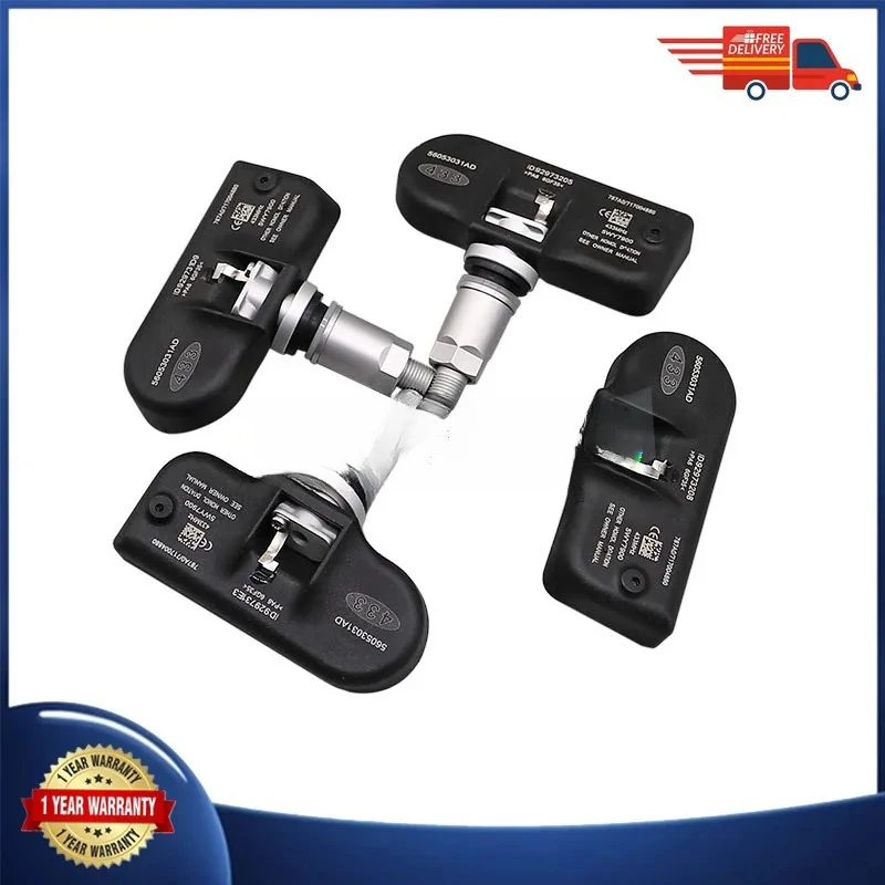 

1/4PCS 433MHZ Car TPMS Tire Pressure Sensor For Chrysler 300C Town & Country Dodge Journey Jeep Cherokee Wrangler 56053031AD