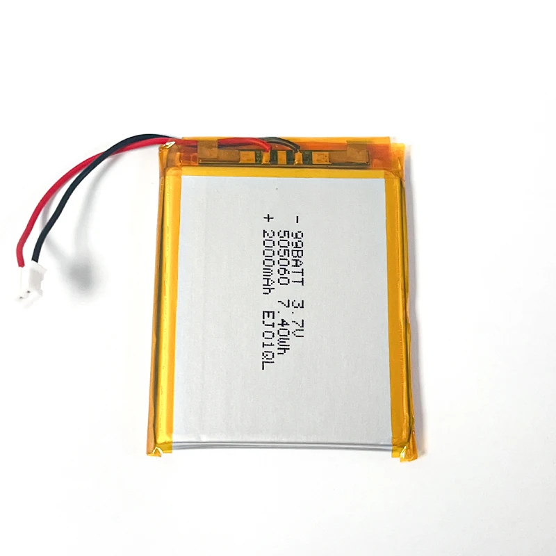 505060 3.7V 2000mAh Lithium Polymer Battery Li-Po for Bluetooth Speaker Cosmetic Mirror LED Lamp GPS Locator Rechargeable Cell