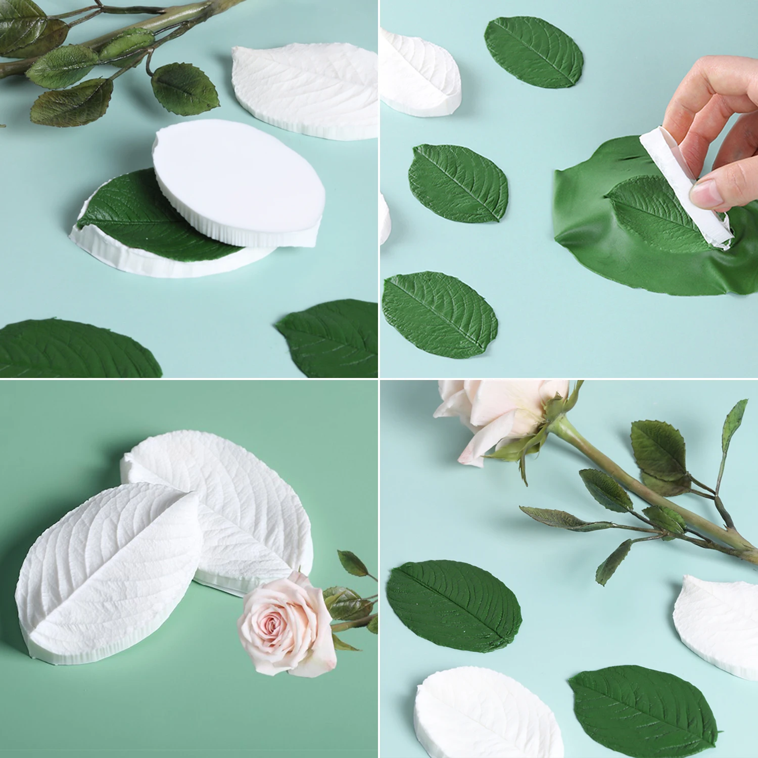 Austin Rose Fondant Silicone Moulds Petal Pattern Mould Leaf Mold Gumpaste Rose Petal Silicone Flower Tool Cake Decorating Tool - Image 6