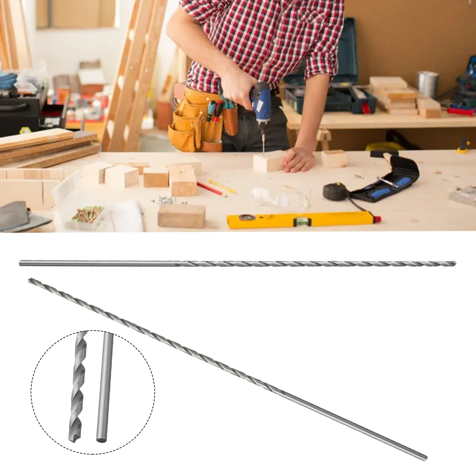 10 Chiếc 1Mm Mũi Dài Thêm HSS Thẳng Vít Mũi Mở Rộng Mũi Khoan Xoắn Cho Gỗ Nhôm Nhựa công Cụ Điện Một Phần