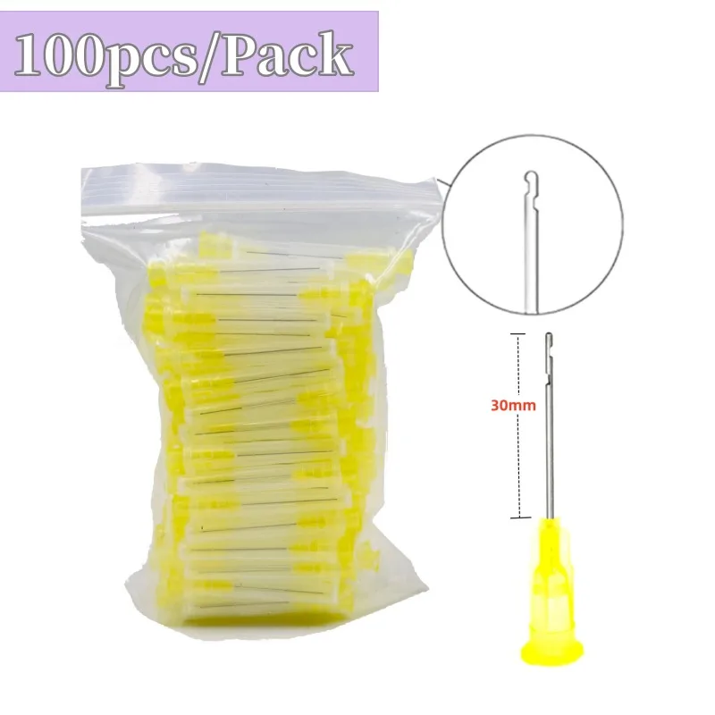 100pcs Dental Endo Irrigation Needle Tip 30GA End-Closed Double Side Daul Vent Endo Syringe Root Canal Washing Needle Tip