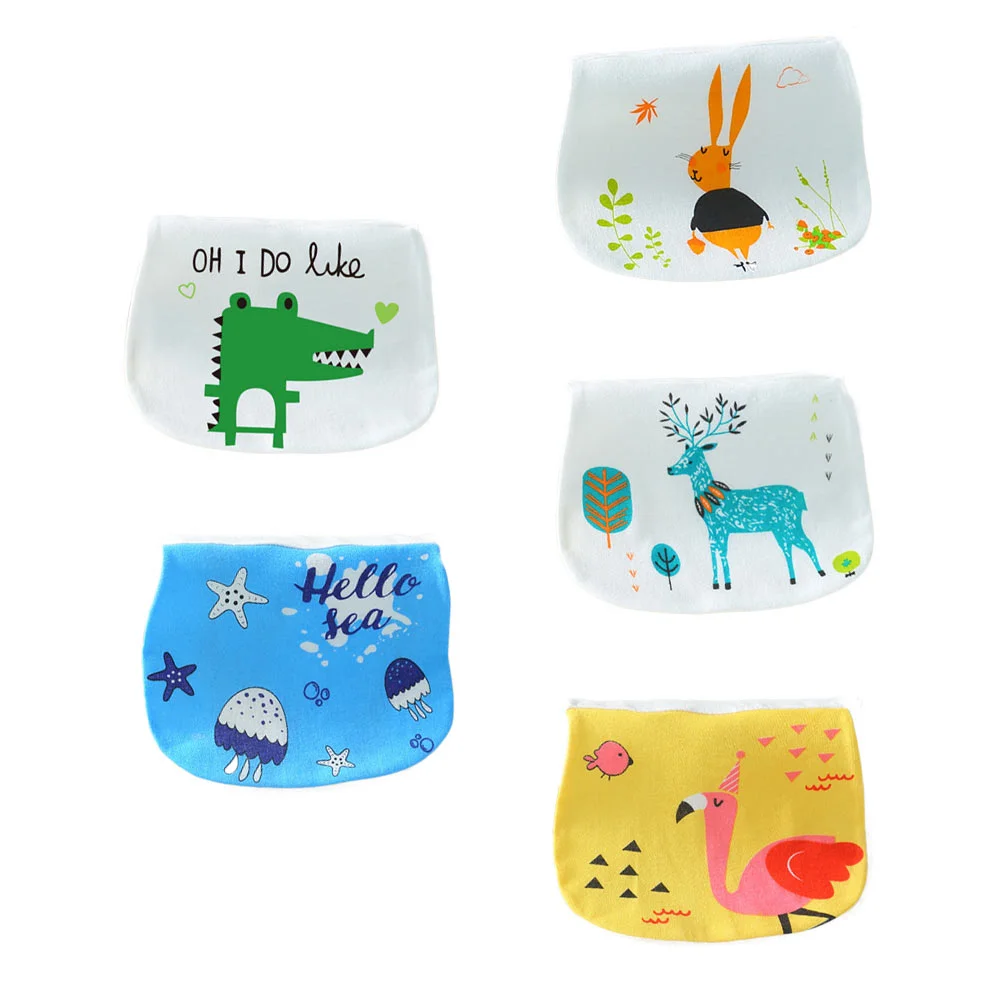 5Pcs Creative Absorbent Cotton Multi-layered Baby Towel Sweat Towel Pads Sweat Absorbent Towels Baby Towels