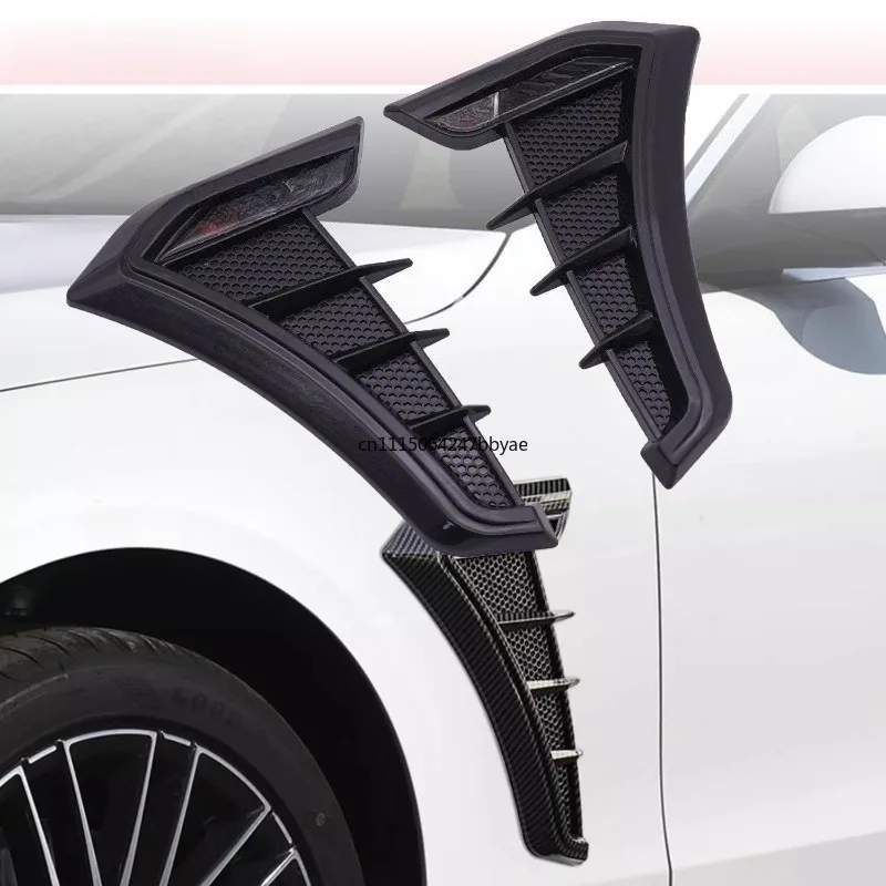 Simulation shark gill fender modified sticker GM side trend black carbon pattern decorative fender