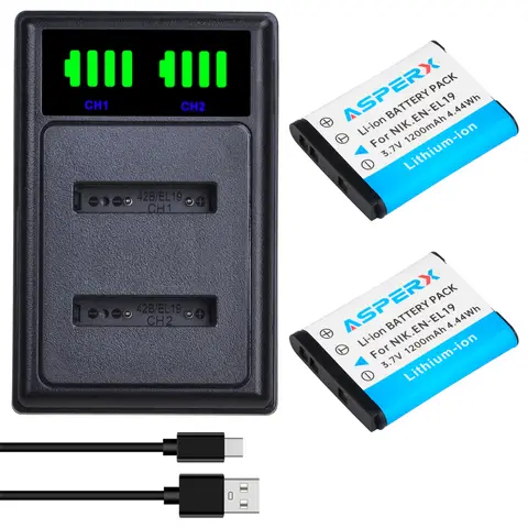 ENEL19 EN EL19 EN-EL19 Battery + Charger for Nikon Coolpix S100 S2500 S2600 S3100 S3200 S3300 S4100 S4200 S4300 S6600 S6900 L10
