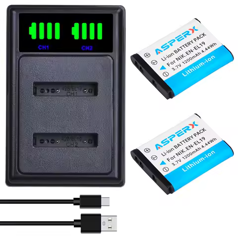 ENEL19 EN EL19 EN-EL19 Battery + Charger for Nikon Coolpix S100 S2500 S2600 S3100 S3200 S3300 S4100 S4200 S4300 S6600 S6900 L10