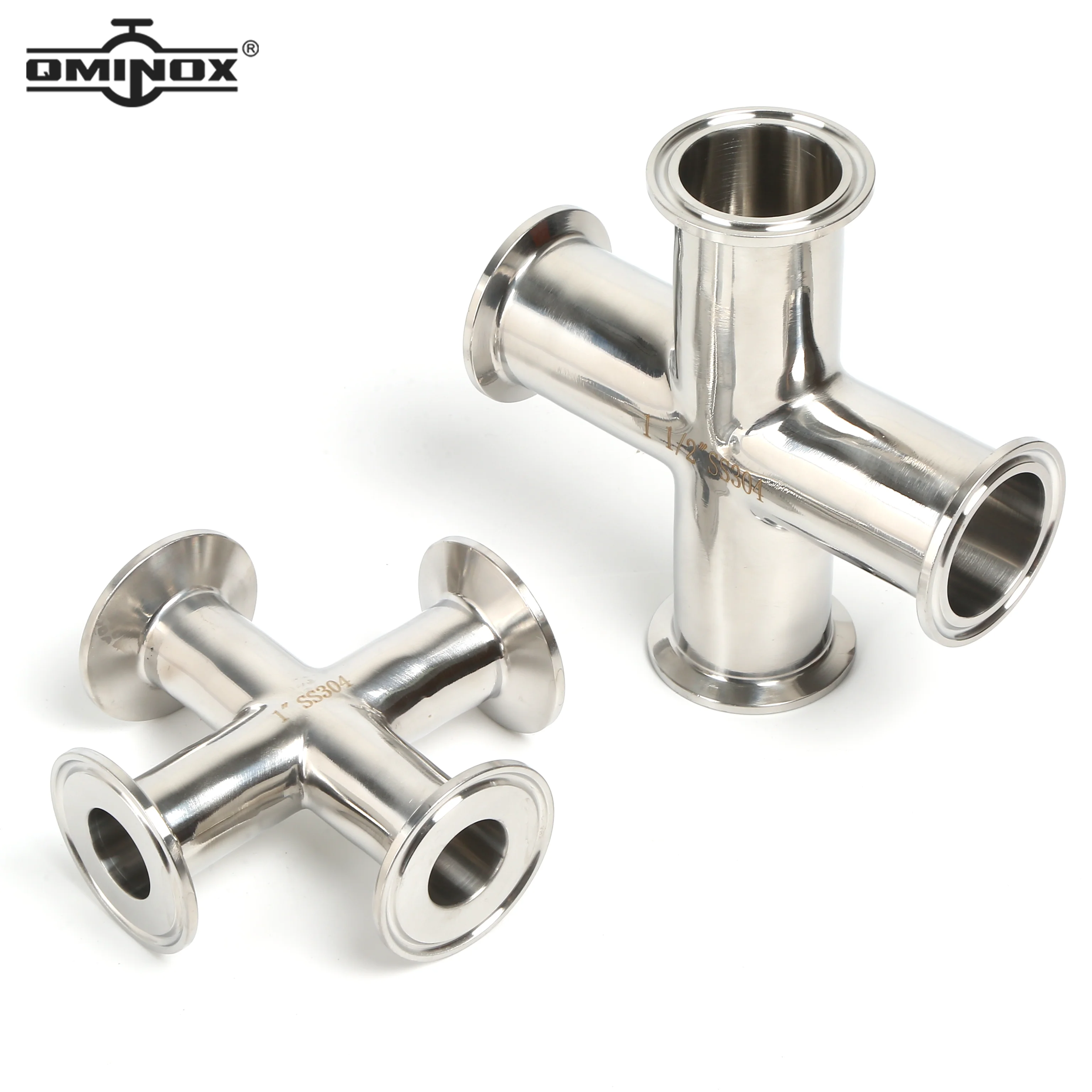 

SUS304 tri clamp Cross mirror polished food grade clamp four-way Cross sanitary tri Clamp Fittings 25mm/32mm/38mm/51mm