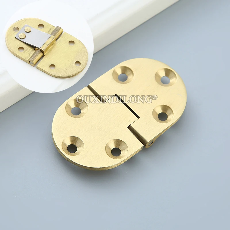Brand New 6PCS Solid Brass Butler Tray Flap Hinges 90° Positioning Folding Table Hinges Portable Desktop Flip Hinges+Screws