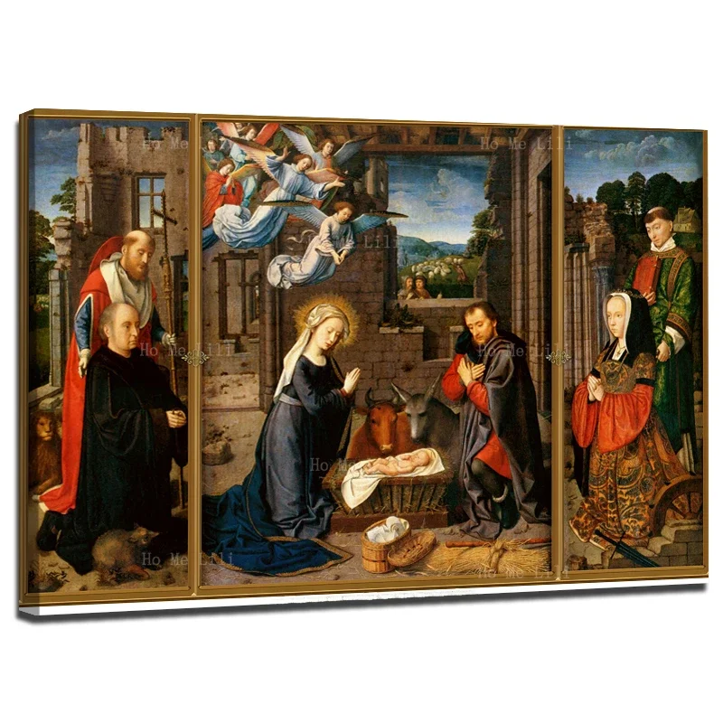 St. Bridget Vision The Nativity Holy Family Jerome Frances Virgin And Child Canvas Wall Art By Ho Me Lili For Bedroom Home Decor