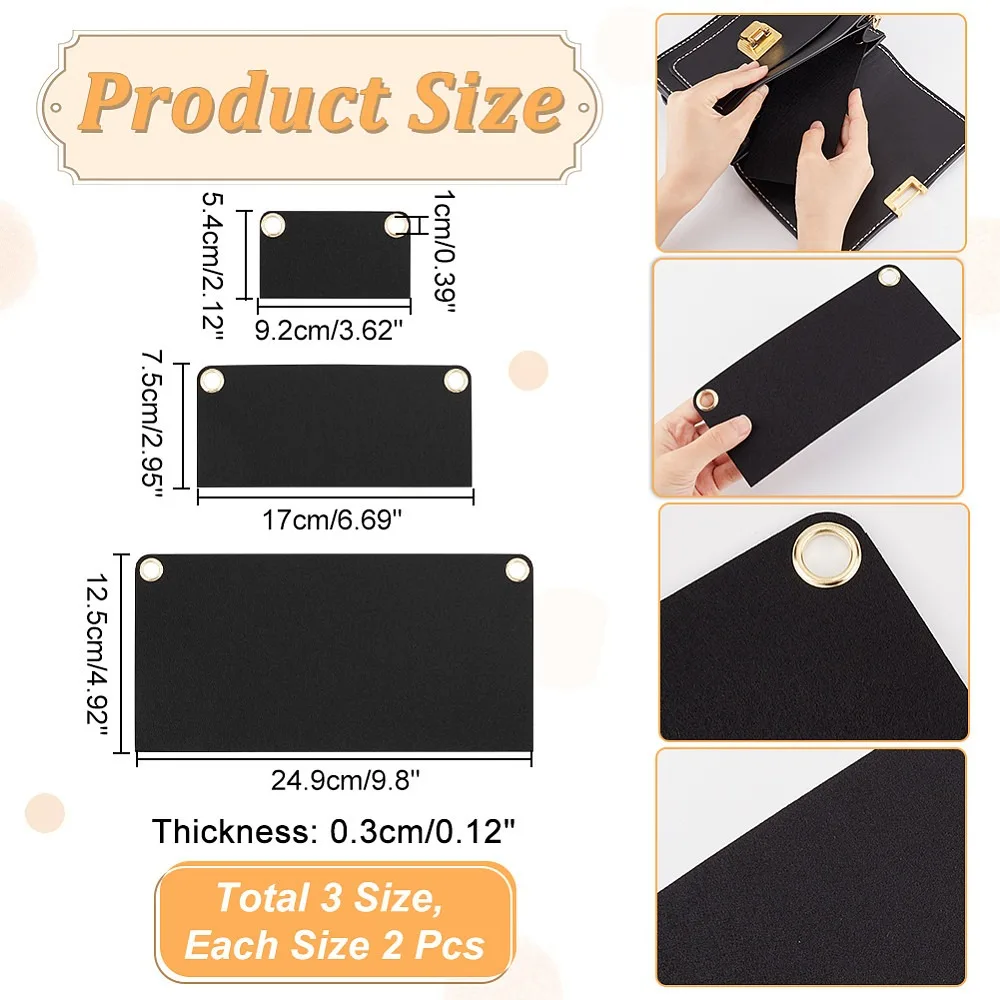 Organizer Insert Envelope Inner Pocket Storage with Eyelet Wallet Conversion Kit Accessories for Pochette Clutch Bag
