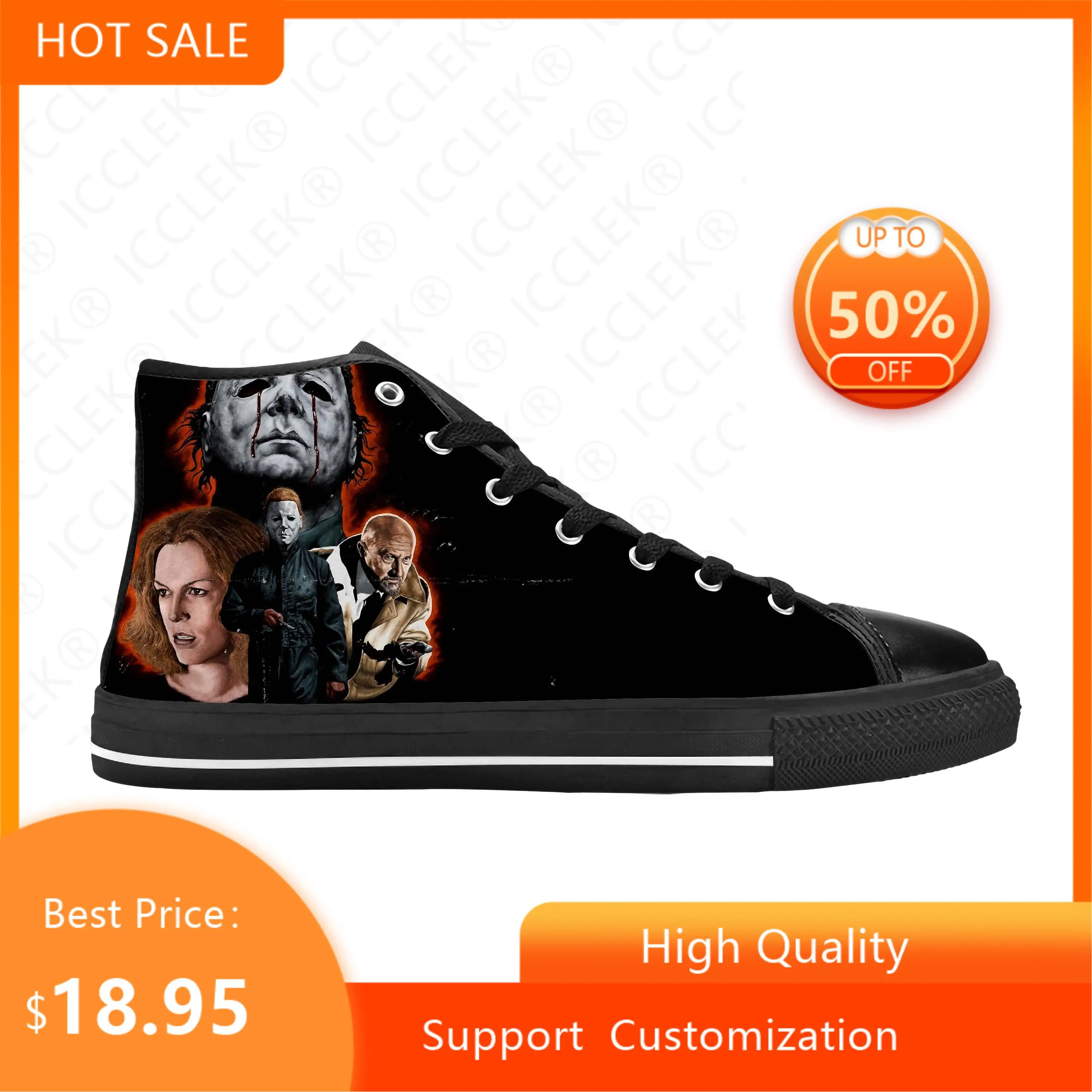 Hot Myers Horror Scary Movie Gothic Halloween Michael Casual Shoes High Top Comfortable Breathable Mens Womens Teenager Sneakers