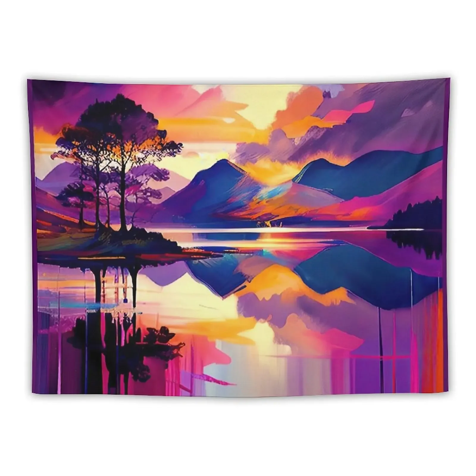 Scottish Highlands Sunset Surge Tapestry Wallpaper Carpet On The Wall Tapestry