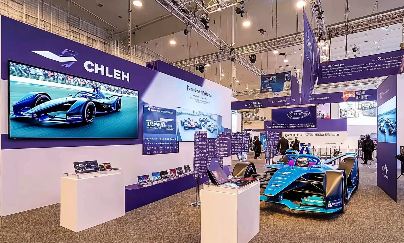Custom Large Display for Racing Car Auto Show Creative Luminars Exhibition Booth LED Screen Modular SEG Backlit Trade Show Booth