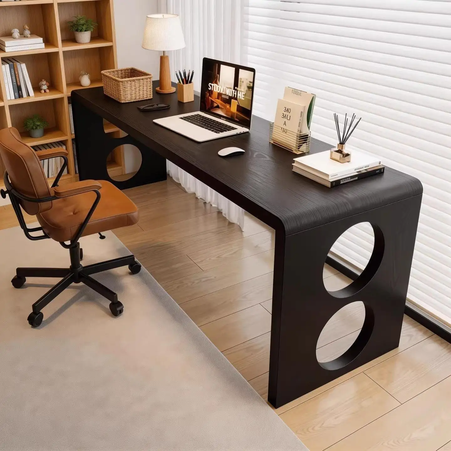 Medieval style solid wood double desk computer table industrial style workbench writingtable longdesk simple combination