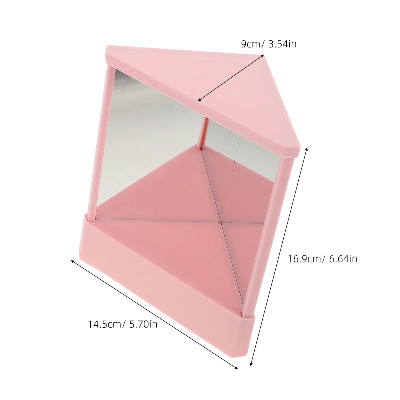 Non-Reversing True Image Reflection Pink Makeup Mirror for Vanity Table Desktop Stand Portable Travel Beauty Salon Mirror