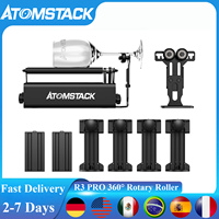 ATOMSTACK R3 Pro Rotary Roller Laser Engraving Machine Auxiliary Module For Laser Engraver 360° Carve Irregular Cylindrical