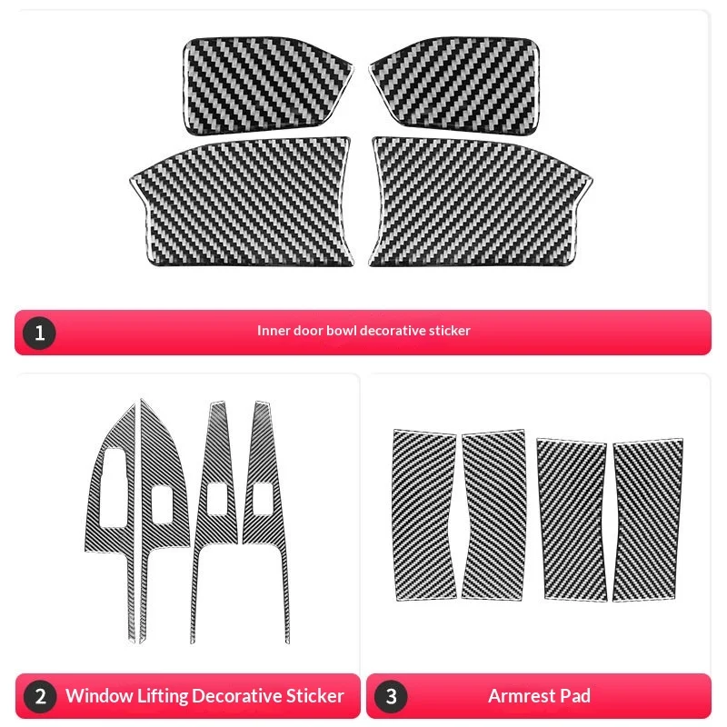 

For Ford Mondeo 2020-2023 Carbon Fiber Door Handle Cup Interior Decoration Accessories