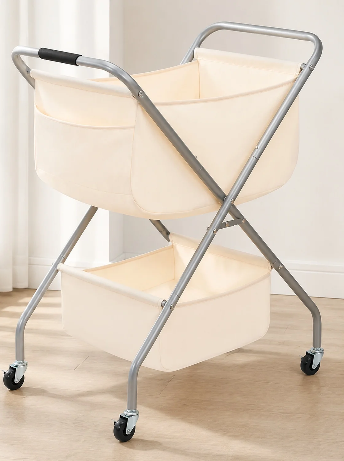 Collapsible Laundry Cart with Wheels 31.5
