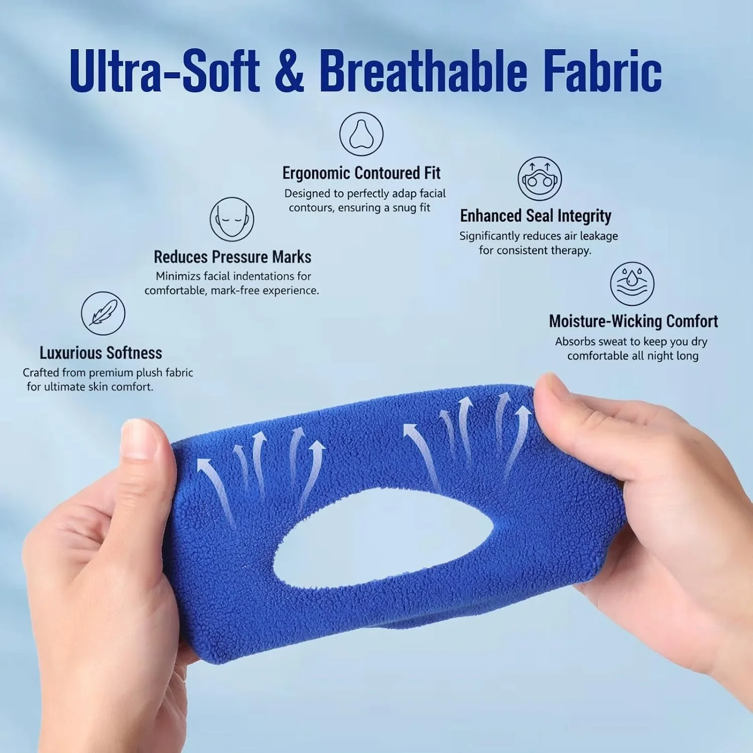 CPAP Mask Liners Soft Breathable Fabric Cushion Pads, Reusable Washable Hypoallergenic Cotton Covers, Help Reduce Skin Pressure