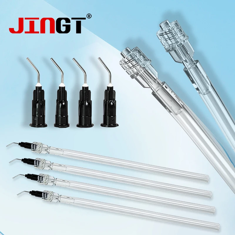 Jingt 20pcs Medical Dental Disposable Saliva Ejector Aspirator Suction Pre-Bent With Syring Needle Tip Dentistry Tools