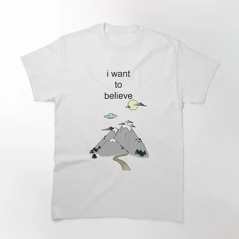 Believe Trust No One Vintage Sci fi tv series The X Files Gift t shirt 0305 Retro Alien movie Graphic clothes All size top S-6XL