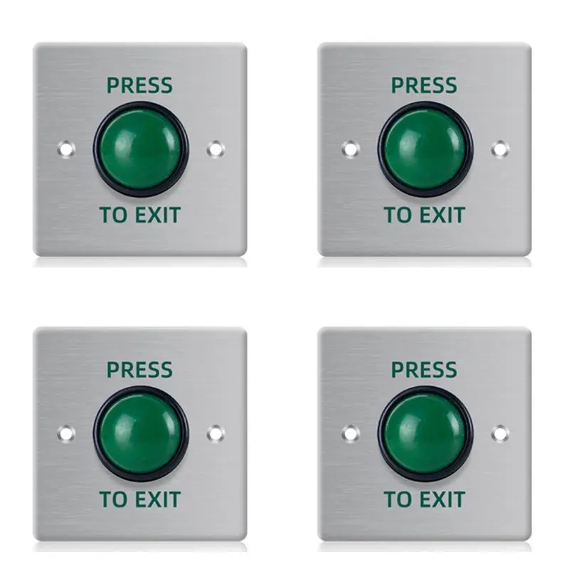 

A37T-4X Door Exit Push Button Release Switch Opener Stainless Steel Panel For Door Access Control System Entry Open