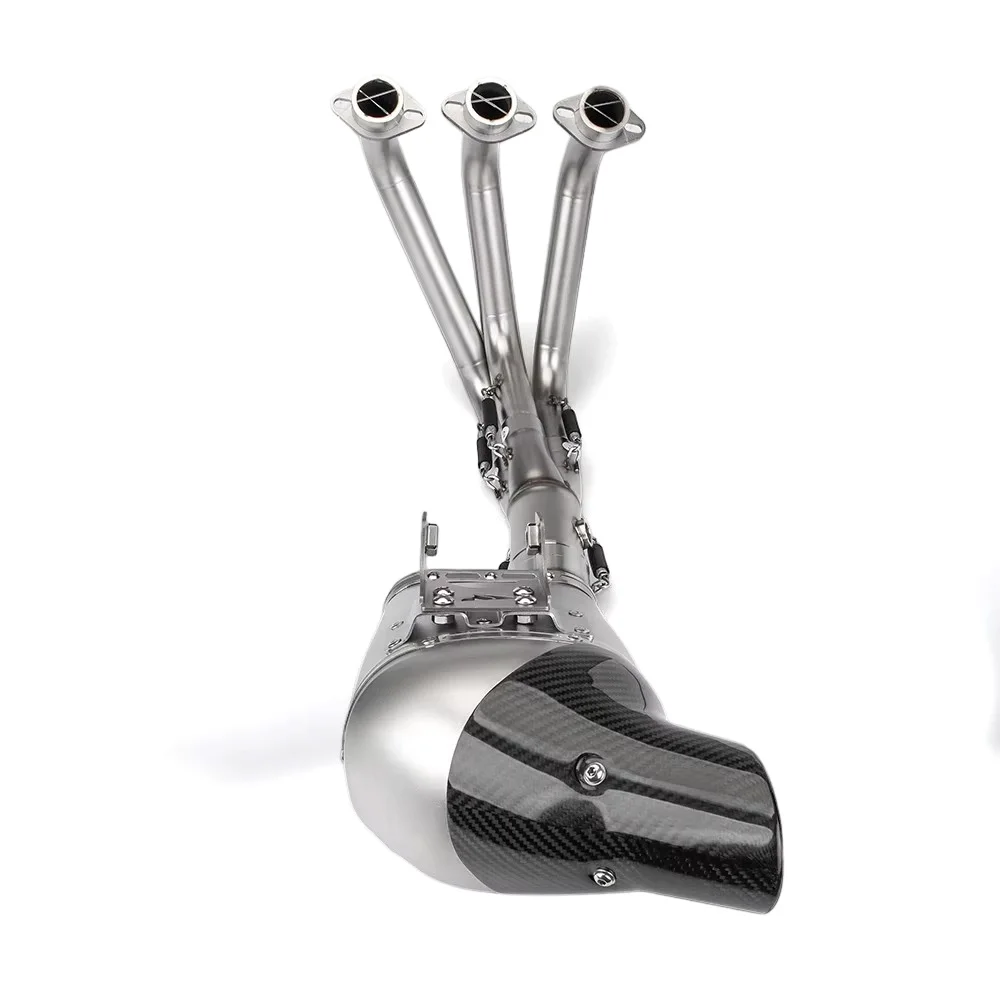 Motorcycle Exhaust System Escape Slip On For FZ09 XSR900 MT09 2014-2020 Front Link Pipe Connect Bottom Box Muffler Exhaust Pipes