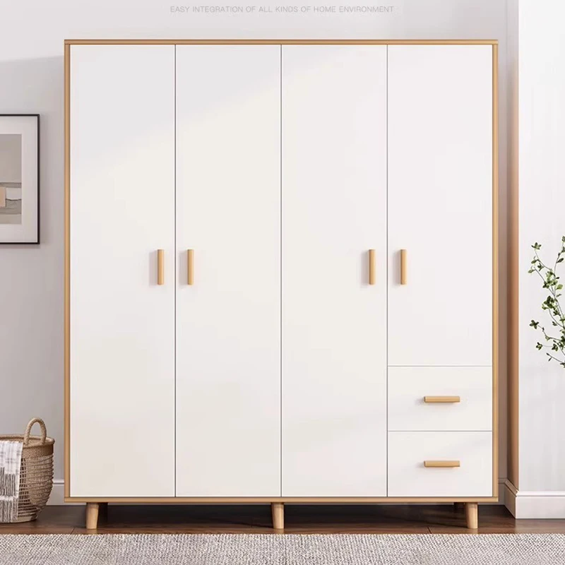 

Nordic Luxury Wardrobes Free Shipping Modern Wooden White Cabinets Storage Organizer Mueble Para Colgar Ropa Furniture Bedroom