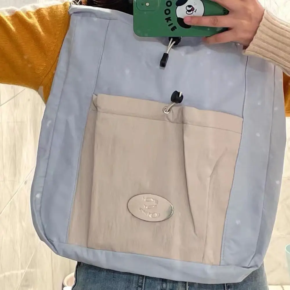 Mochila con cordón para niños, bolso escolar portátil de nailon de alta calidad con múltiples bolsillos, a la moda