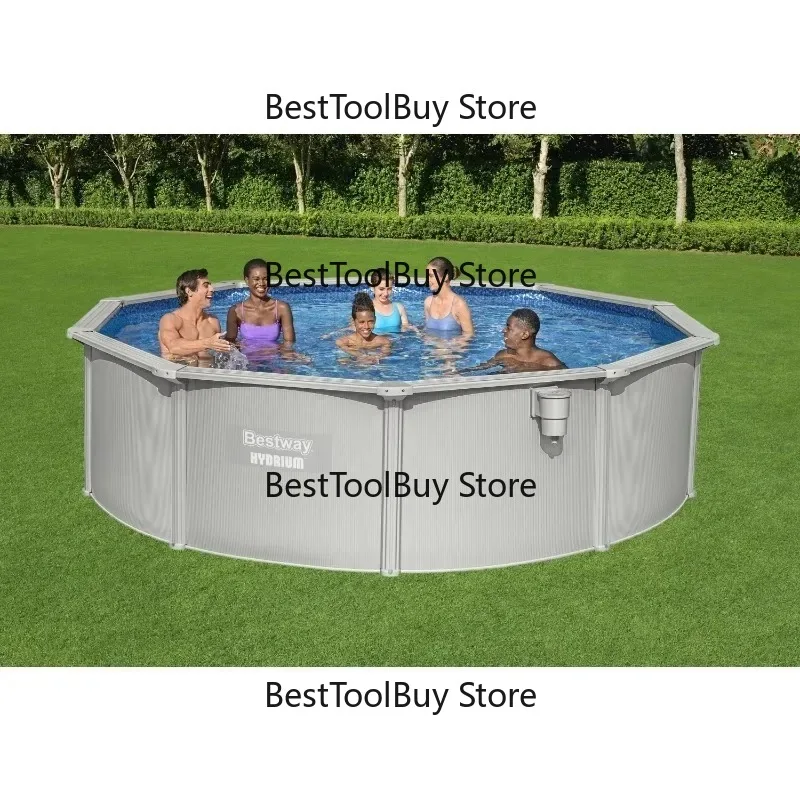 

4.60 m X 1.20 m Steel Wall Above Ground Pool Set Round Family Metal Frame Swimming Pool