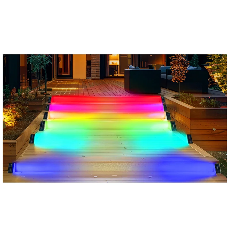 ABGH-4Pack أضواء الخطوة الشمسية للخارج، أضواء الدرج الشمسية للخطوة، الدرج، الفناء، ساحة، سطح السفينة، الجدار #5