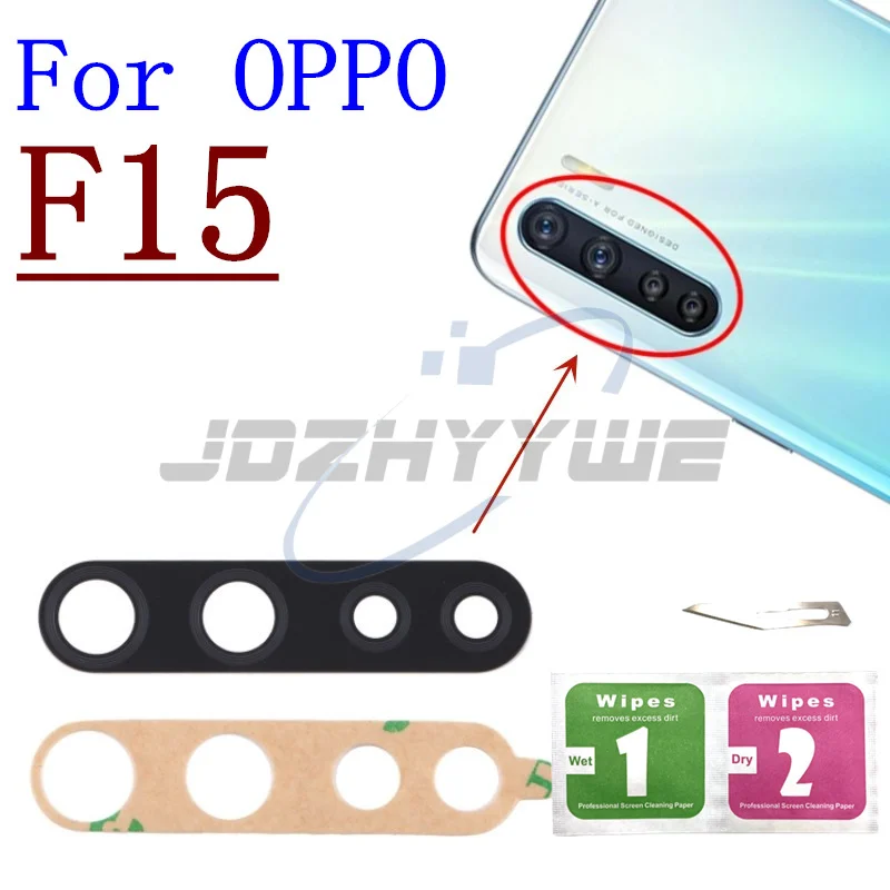 2PCS Rear Back Camera Glass Lens For OPPO F7 F9 F11 F15 F17 F19 Pro Plus With Adhesive Tape Parts+Tools