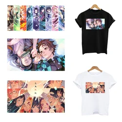 2 sztuk/partia żelazko na termoprzylepne naszywki do prasowania na ubrania Anime Demon Slayer topliwy termotransfer termiczny T Shirt naklejki